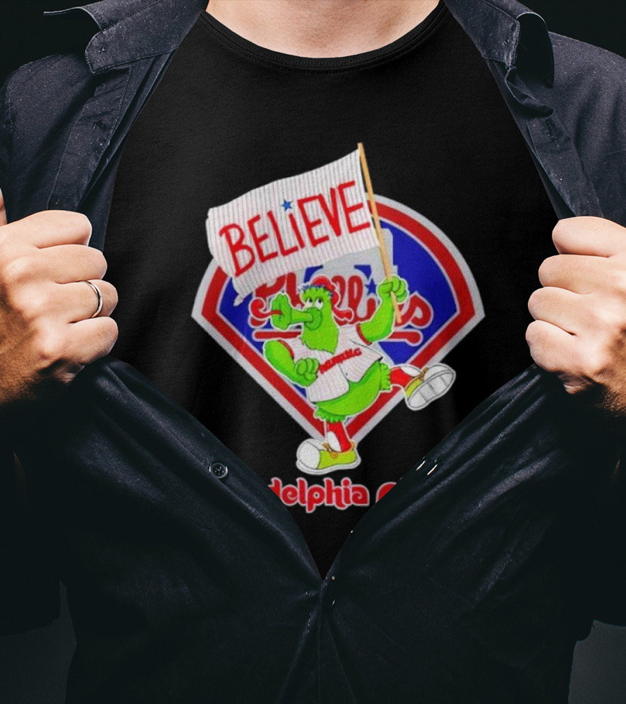 Phillie Phanatic Believe Philadelphia Phillies Baseball Fan T-Shirt