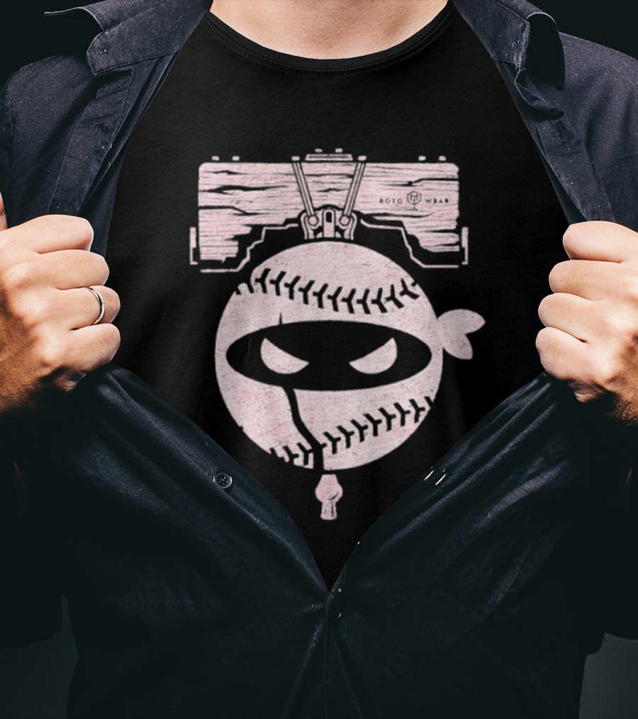 Roto Wear Pitching Ninja Baseball Bell T-Shirt