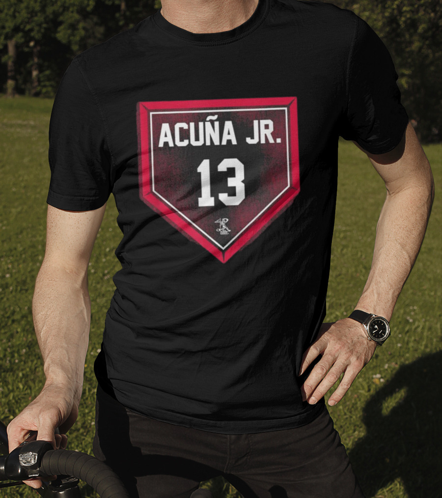 Acuña Jr. 13 Home Plate Gameday Celebrating Baseball Excellence T-Shirt