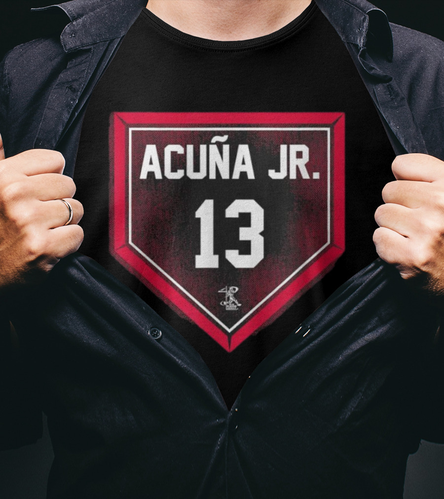 Acuña Jr. 13 Home Plate Gameday Celebrating Baseball Excellence T-Shirt