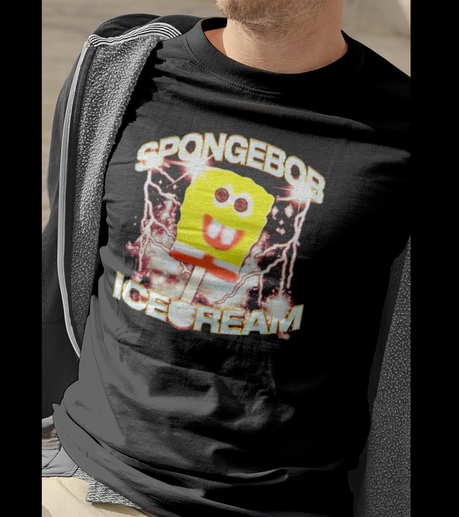 Spongebob Ice Cream Popsicle Lightning Bolts T-Shirt