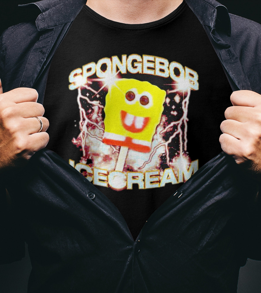Spongebob Ice Cream Popsicle Lightning Bolts T-Shirt