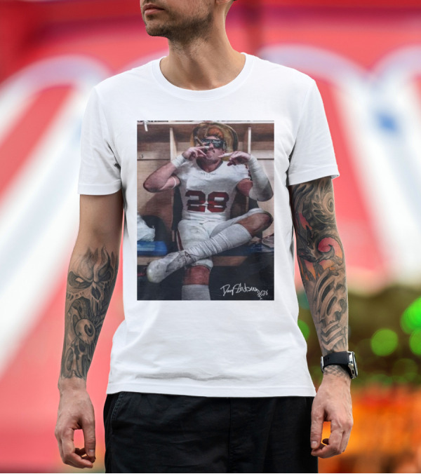 Premium T-Shirt: Stutsman Texas Fears Oklahoma 28 Football Locker Room Celebration Posing with Cigar and Signature T-Shirt Stutsman Texas Fears Oklahoma 28 Football Locker Room Celebration Posing with Cigar and Signature T-Shirt