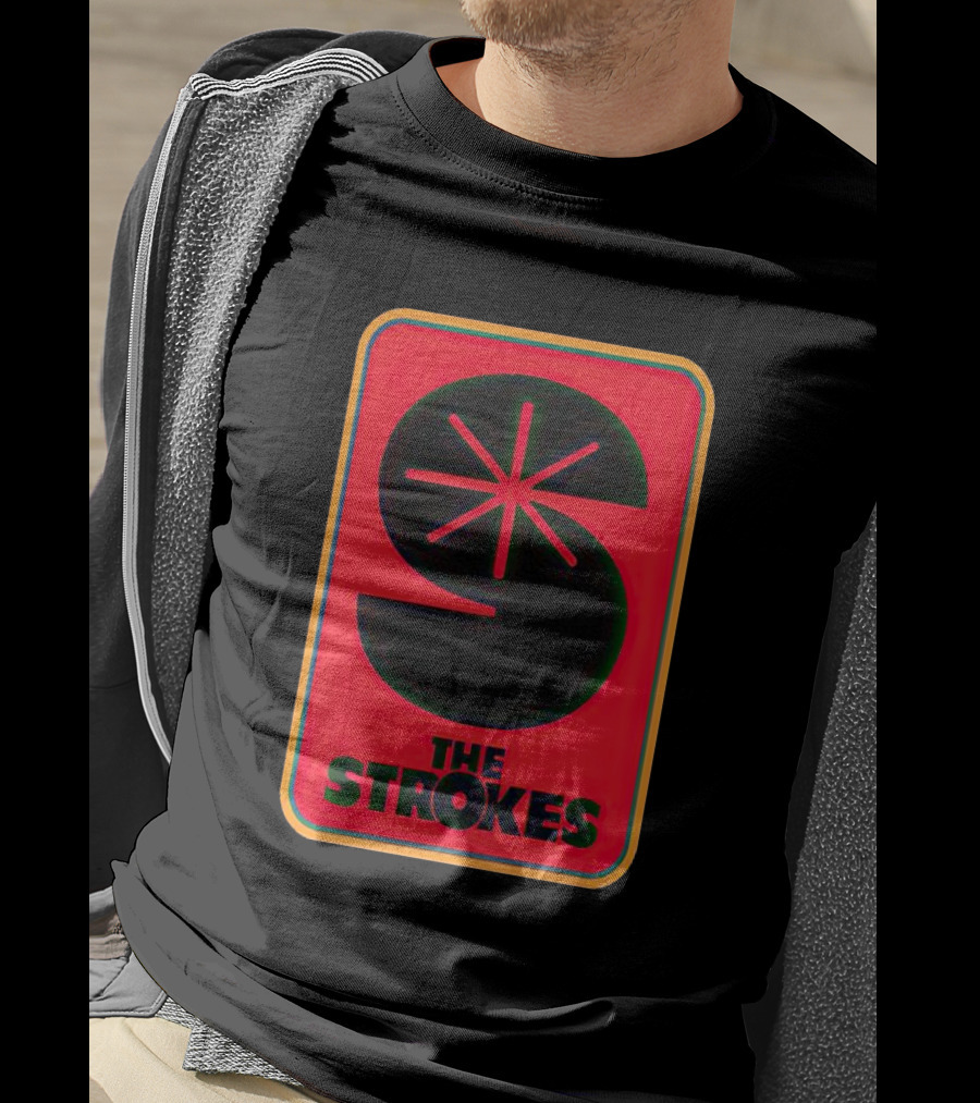The Strokes Retro Logo Red Black Starburst T-Shirt