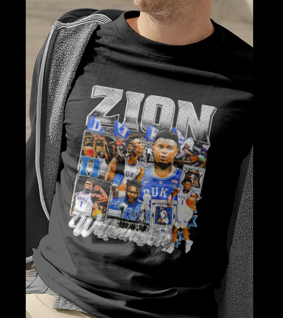 Zion Williamson Duke Blue Devils Collage Basketball Highlights T-Shirt