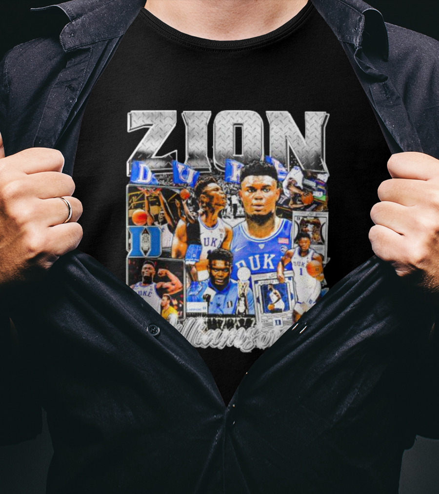 Zion Williamson Duke Blue Devils Collage Basketball Highlights T-Shirt