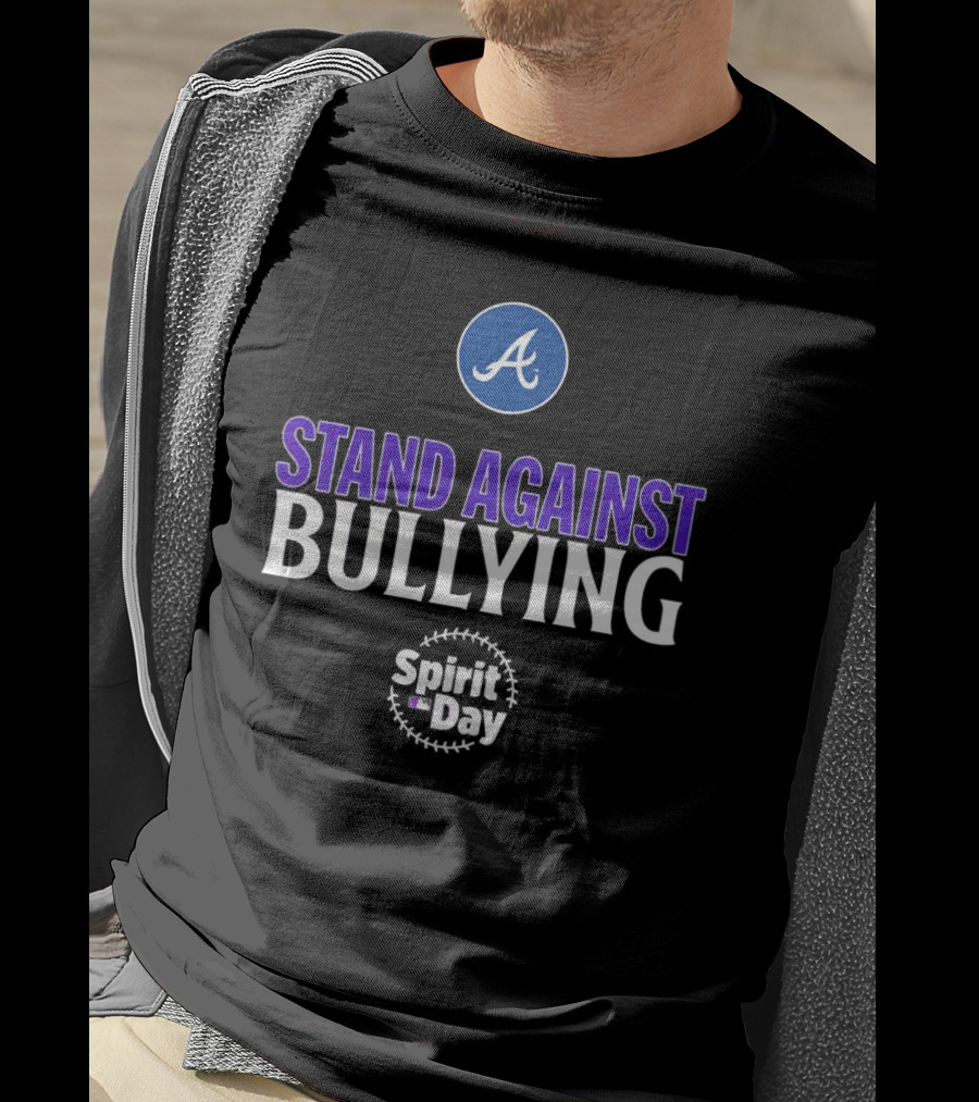 Atlanta Braves Spirit Day Stand Against Bullying T-Shirt