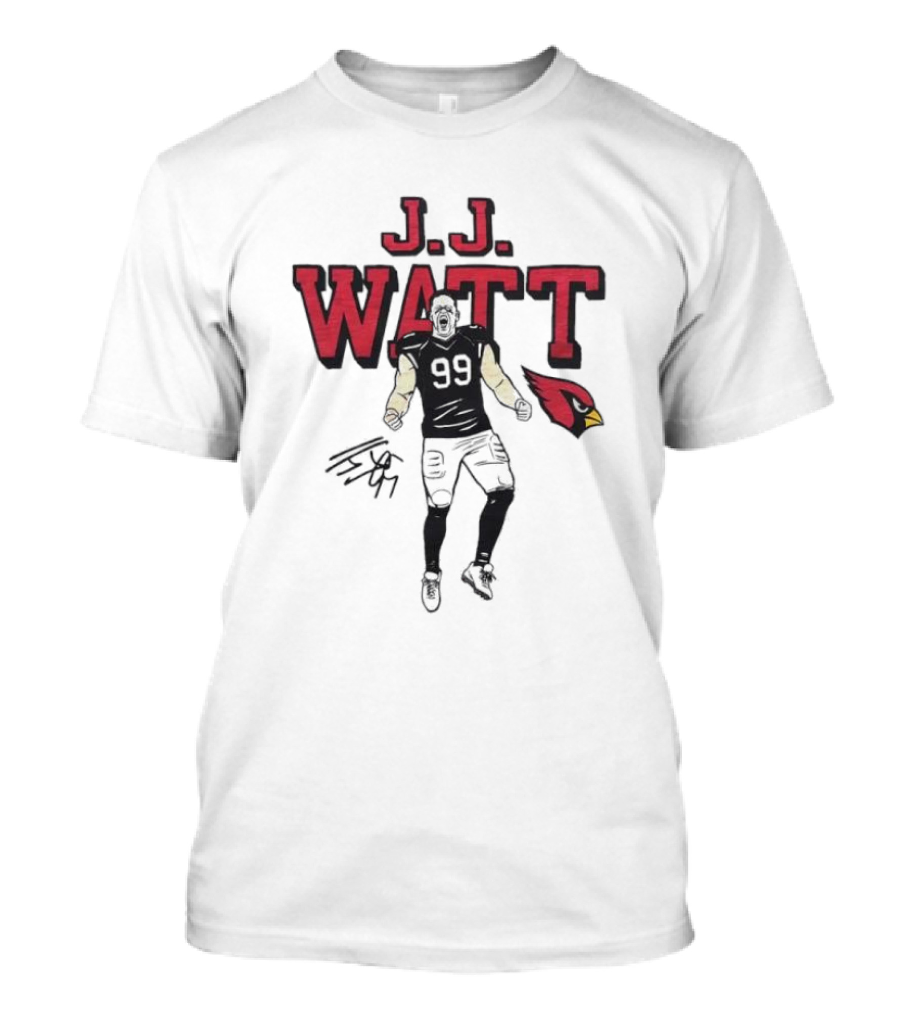 J.J. Watt Cardinals Signature Football T-Shirt
