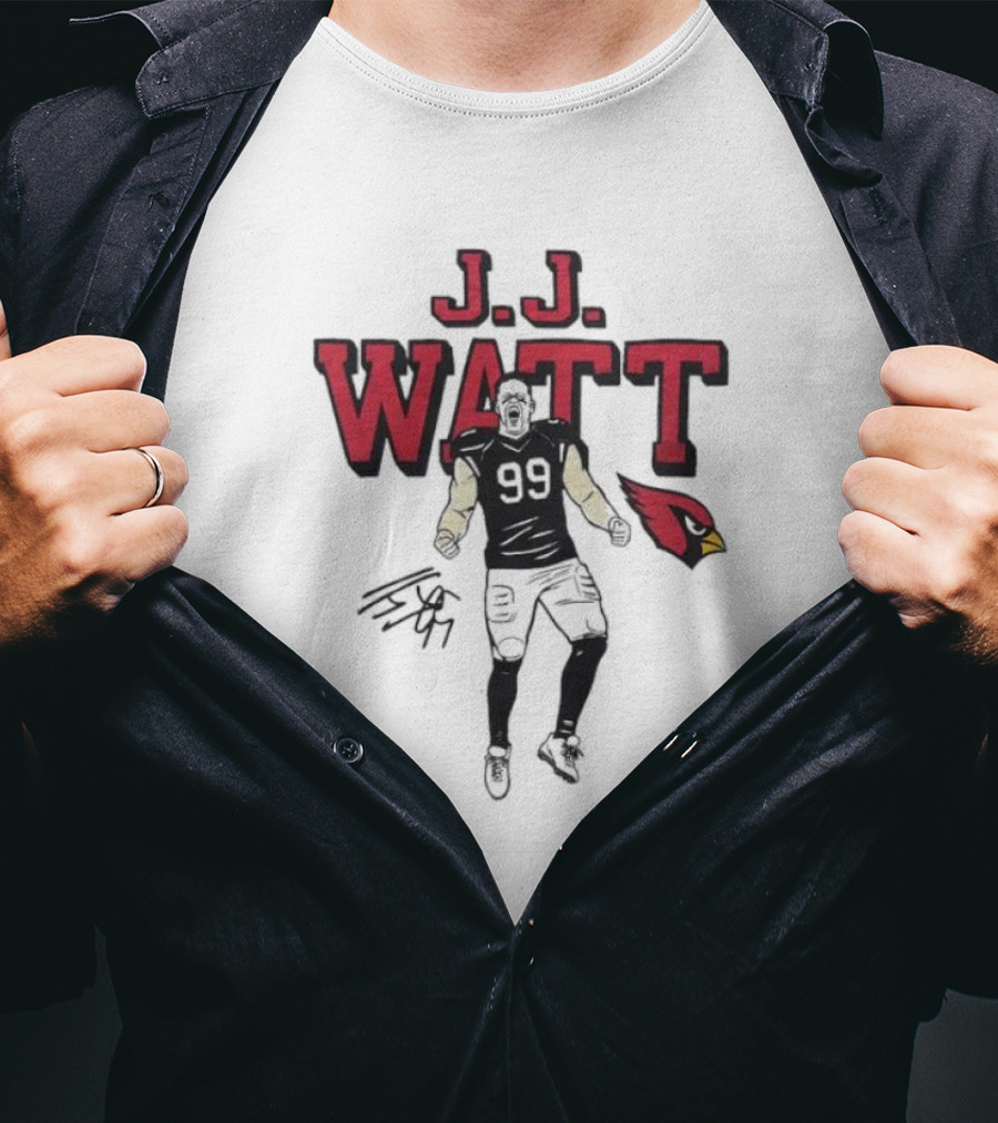 J.J. Watt Cardinals Signature Football T-Shirt