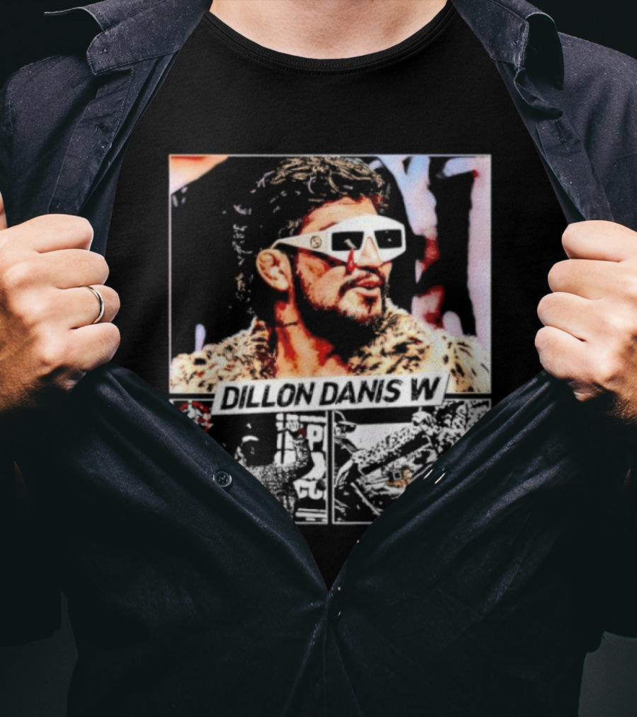 Dillon Danis W Sunglasses And Leopard Print Coat T-Shirt