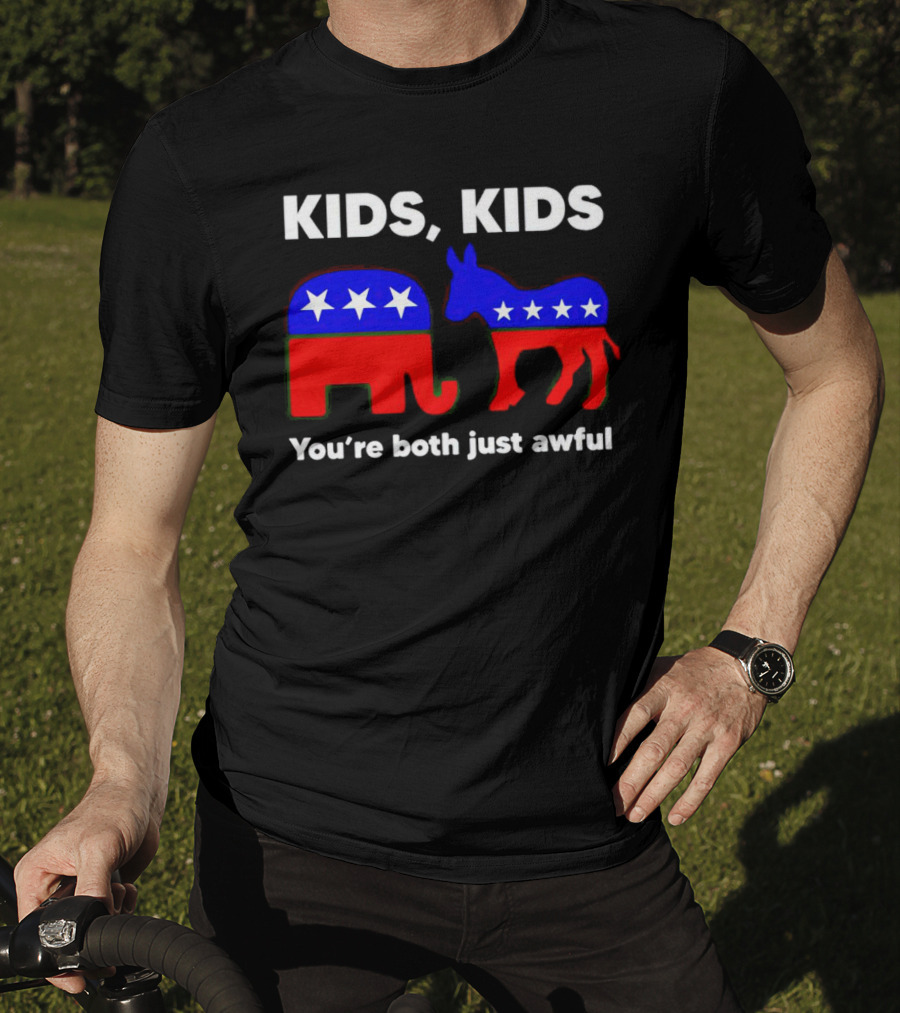 Kids Kids You're Both Just Awful Elephant Donkey Stars Political Humor T-Shirt