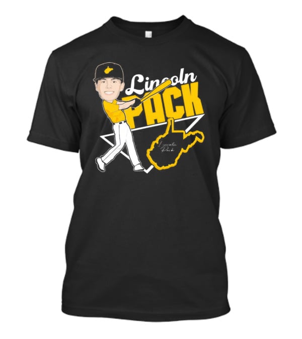 Lincoln Pack Baseball Caricature With Signature And West Virginia T-Shirt