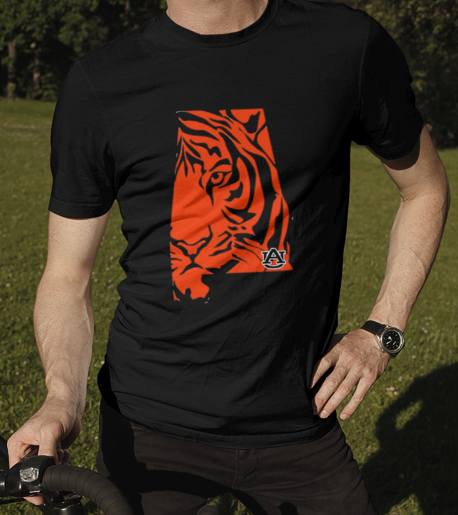 Auburn Tigers A Logo With Striped Tiger Face T-Shirt