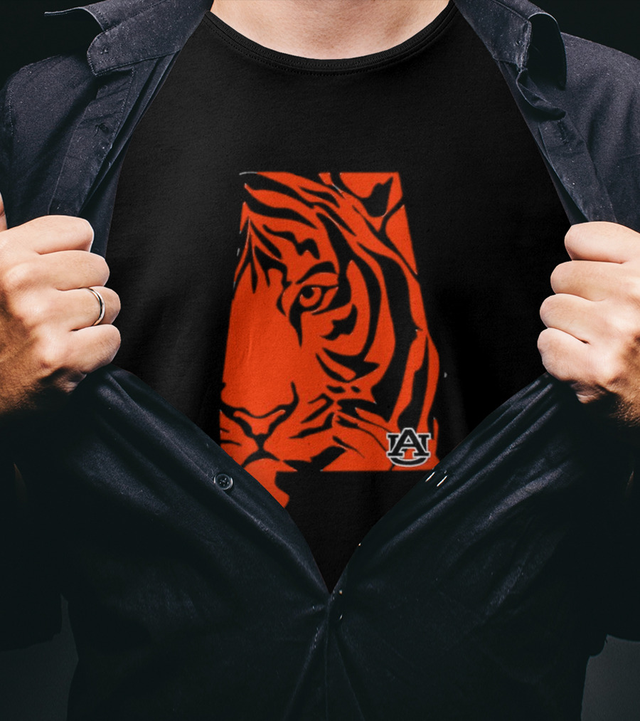 Auburn Tigers A Logo With Striped Tiger Face T-Shirt