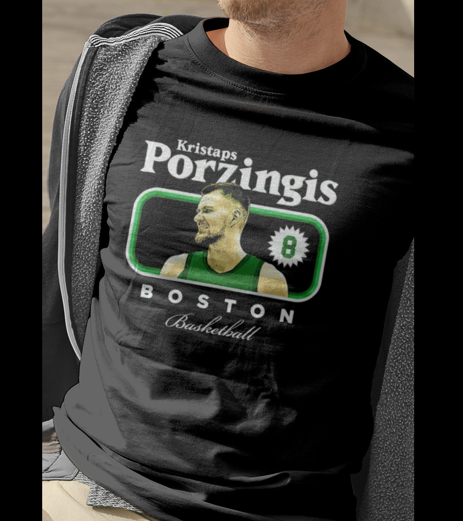 Kristaps Porzingis Boston Basketball Number 8 Cover T-Shirt