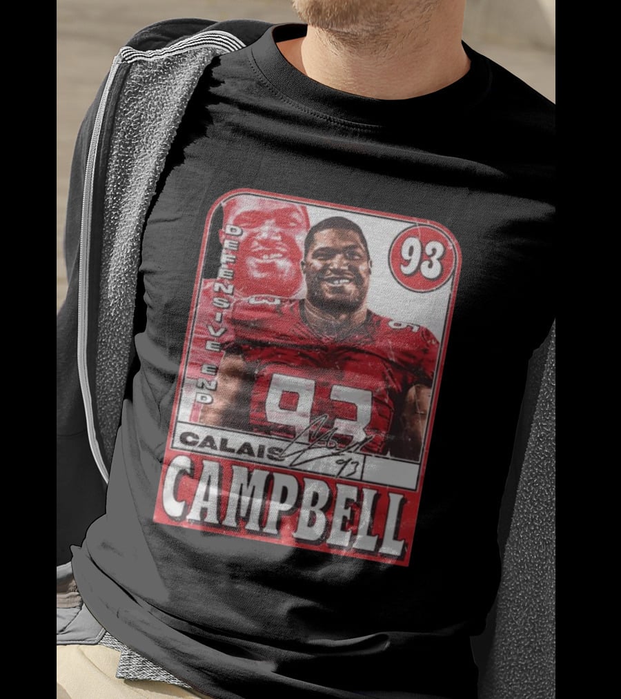 Defensive End Calais Campbell 93 Atlanta Football Card T-Shirt