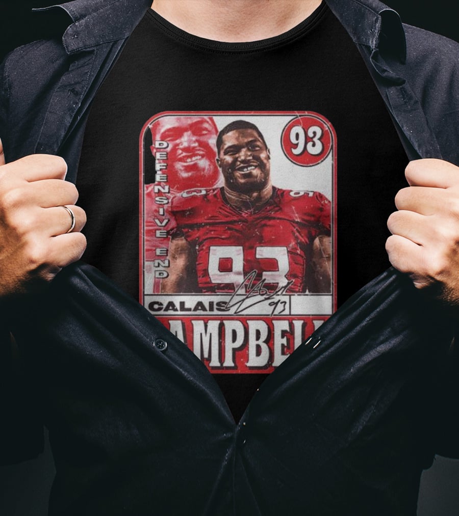 Defensive End Calais Campbell 93 Atlanta Football Card T-Shirt