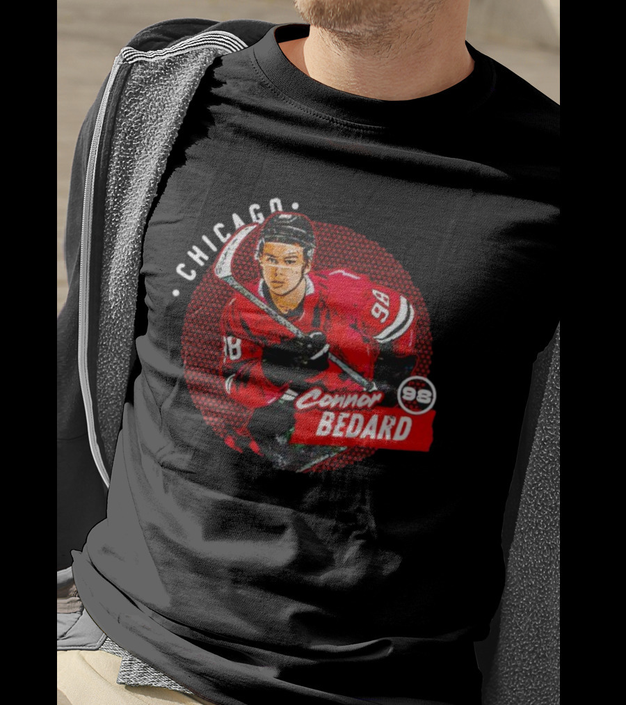 Connor Bedard Chicago 98 Hockey Player Red Dot T-Shirt