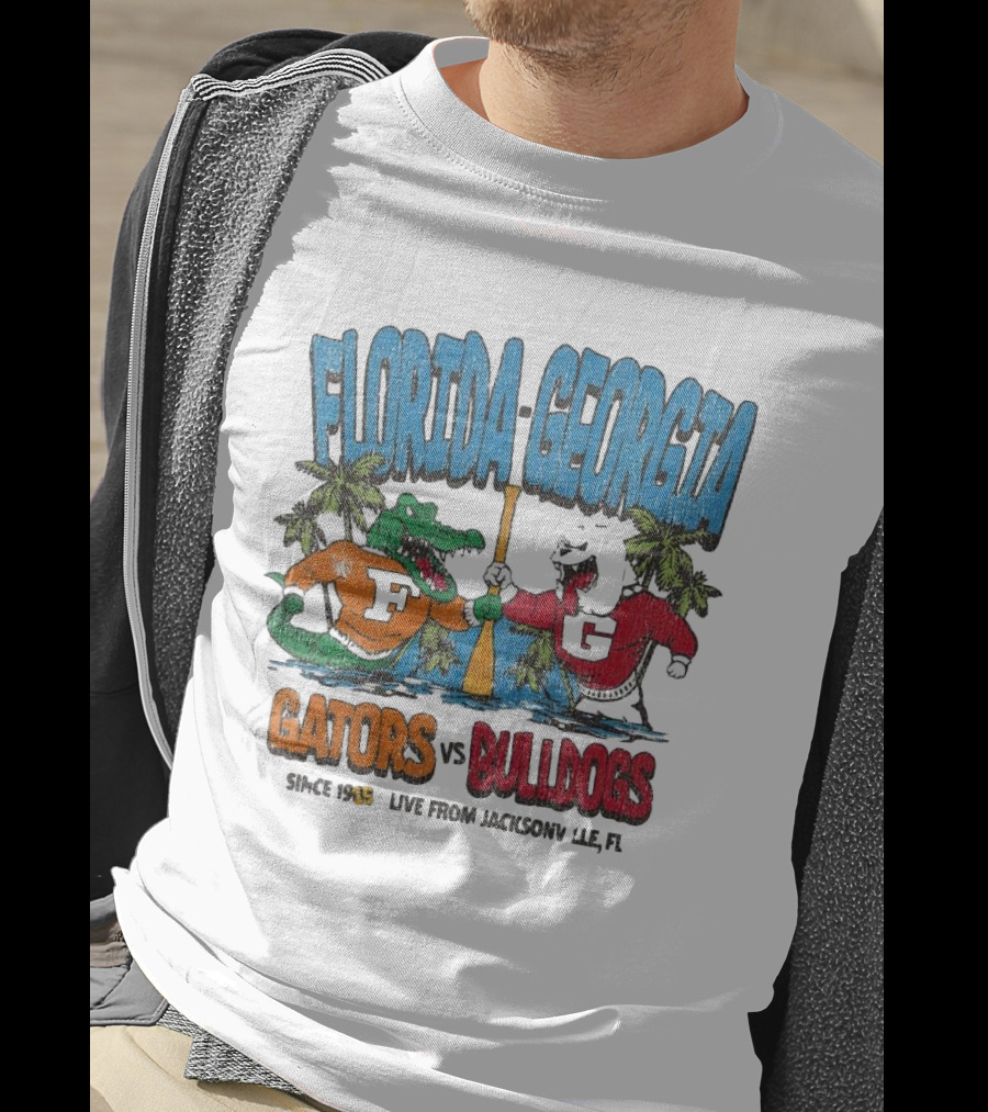 Florida Georgia Gators Vs. Bulldogs Since 1933 Live From Jacksonville FL T-Shirt