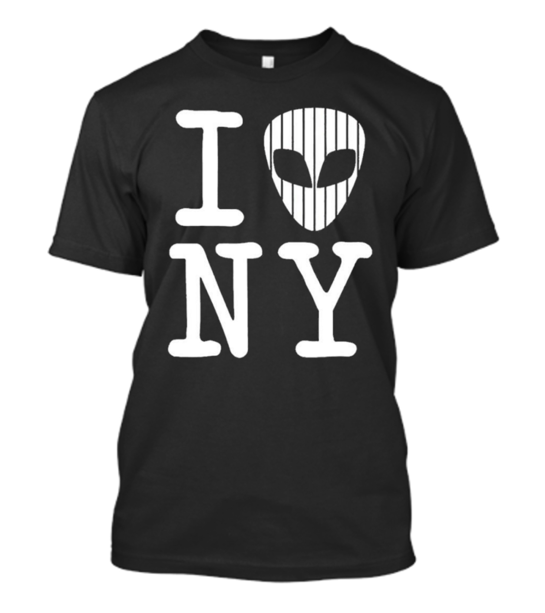 I Alien NY Alien Head Baseball Stripes T-Shirt