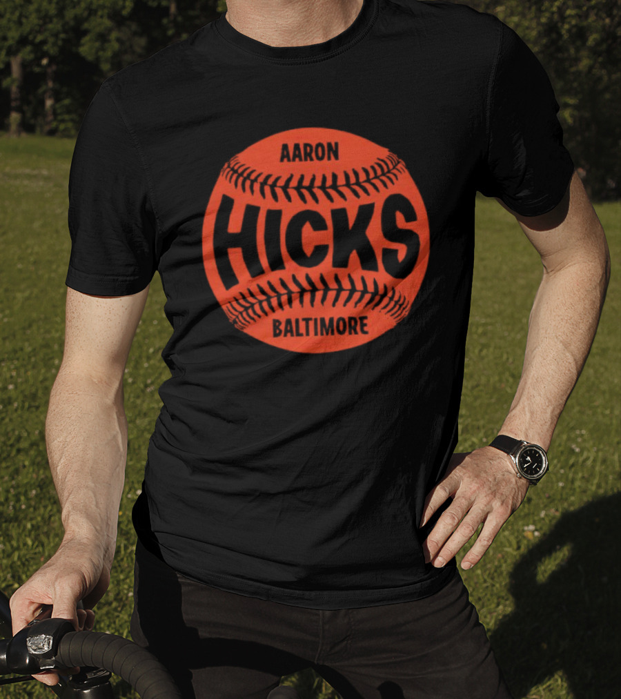 Aaron Hicks Baltimore Baseball Iconic Circular T-Shirt