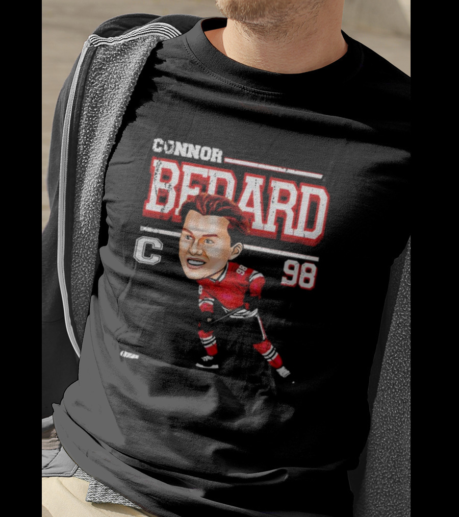 Connor Bedard Chicago Cartoon Hockey 98 T-Shirt