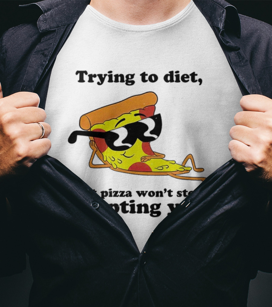 Trying To Diet But Pizza Won’t Stop Tempting You With Relaxed Pizza Slice In Sunglasses T-Shirt