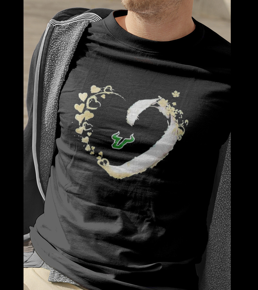 South Florida Bulls University Team Logo Heart T-Shirt