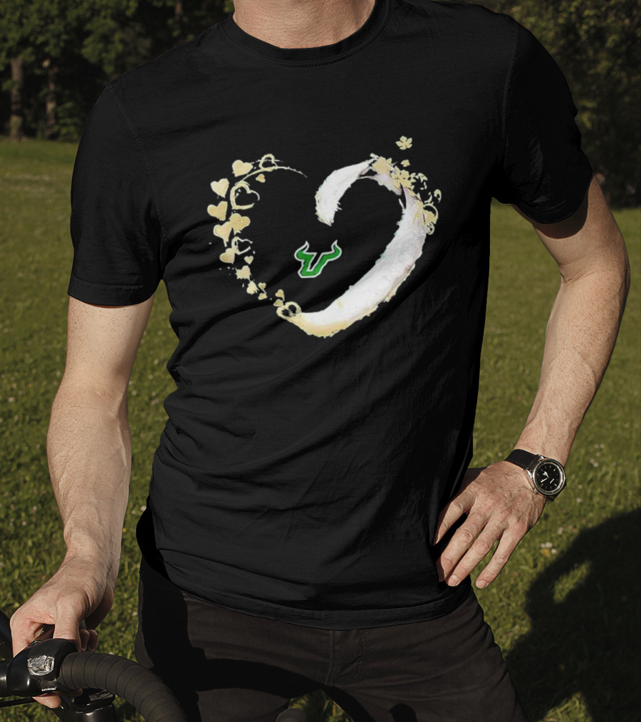 South Florida Bulls University Team Logo Heart T-Shirt