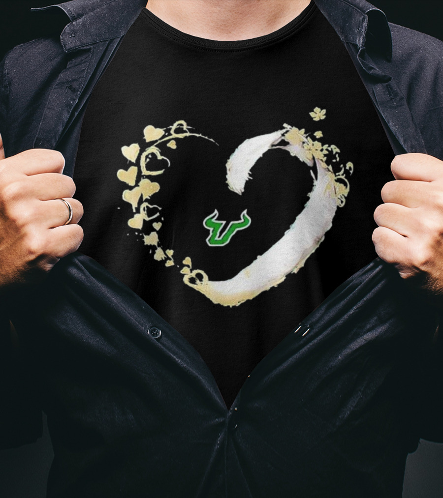 South Florida Bulls University Team Logo Heart T-Shirt