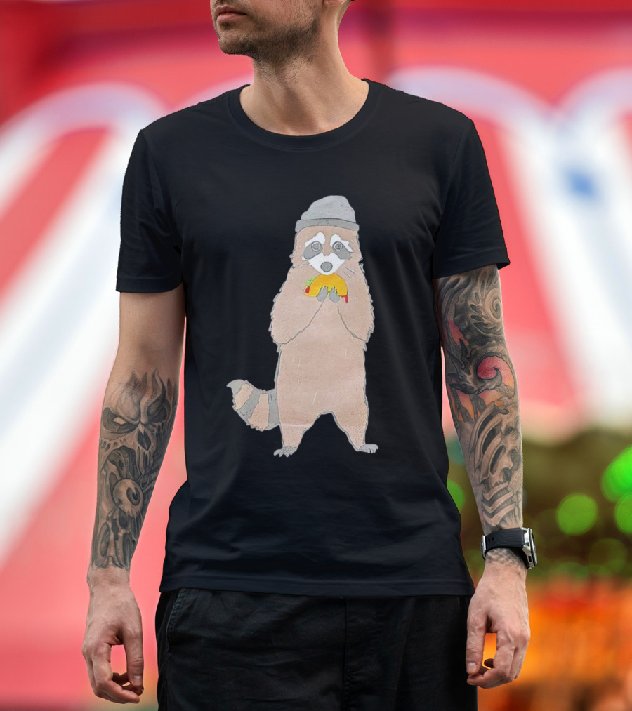 Mischievous Raccoon Eating Taco Bandit T-Shirt