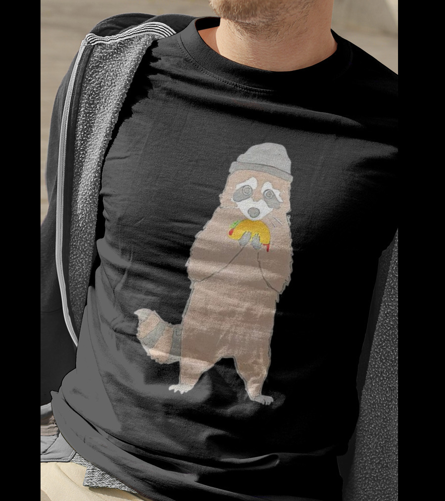 Mischievous Raccoon Eating Taco Bandit T-Shirt