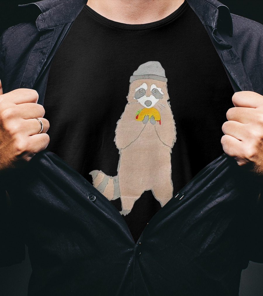 Mischievous Raccoon Eating Taco Bandit T-Shirt