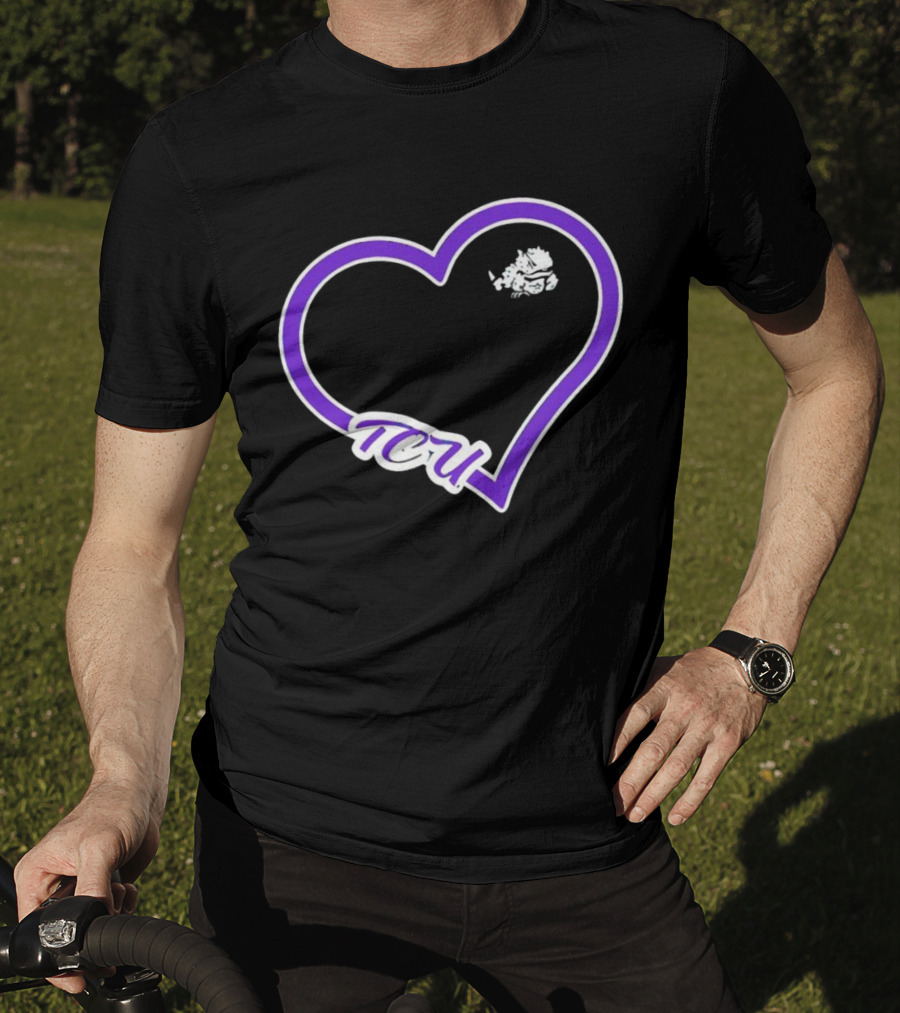 TCU Horned Frogs Purple Heart Outline T-Shirt