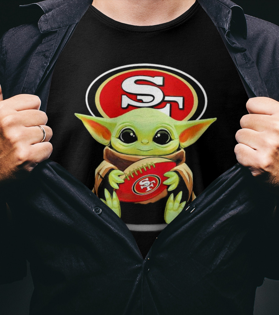 San Francisco 49ers Baby Yoda Football Fan T-Shirt