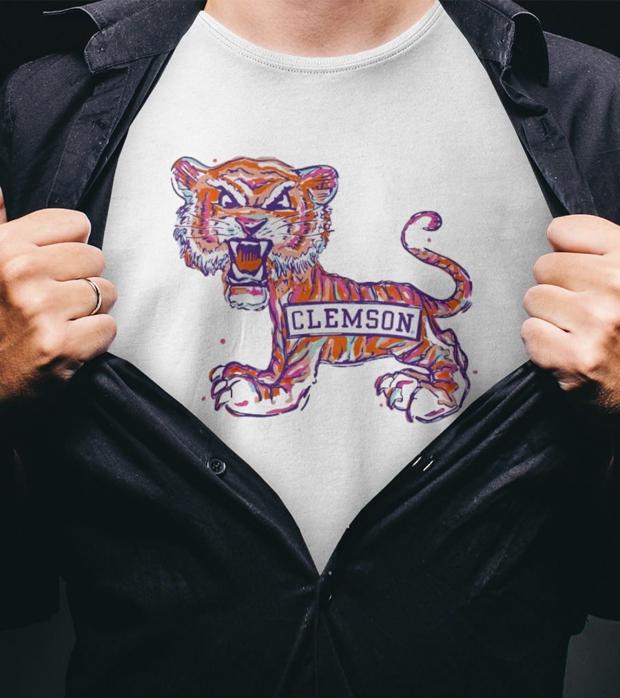 Clemson Tigers Fierce Painted Mascot T-Shirt