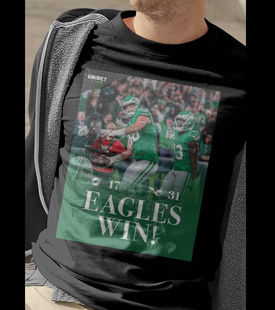 Eagles Win Over Dolphins 31-17 NFL Game Unibet Sports Highlight T-Shirt