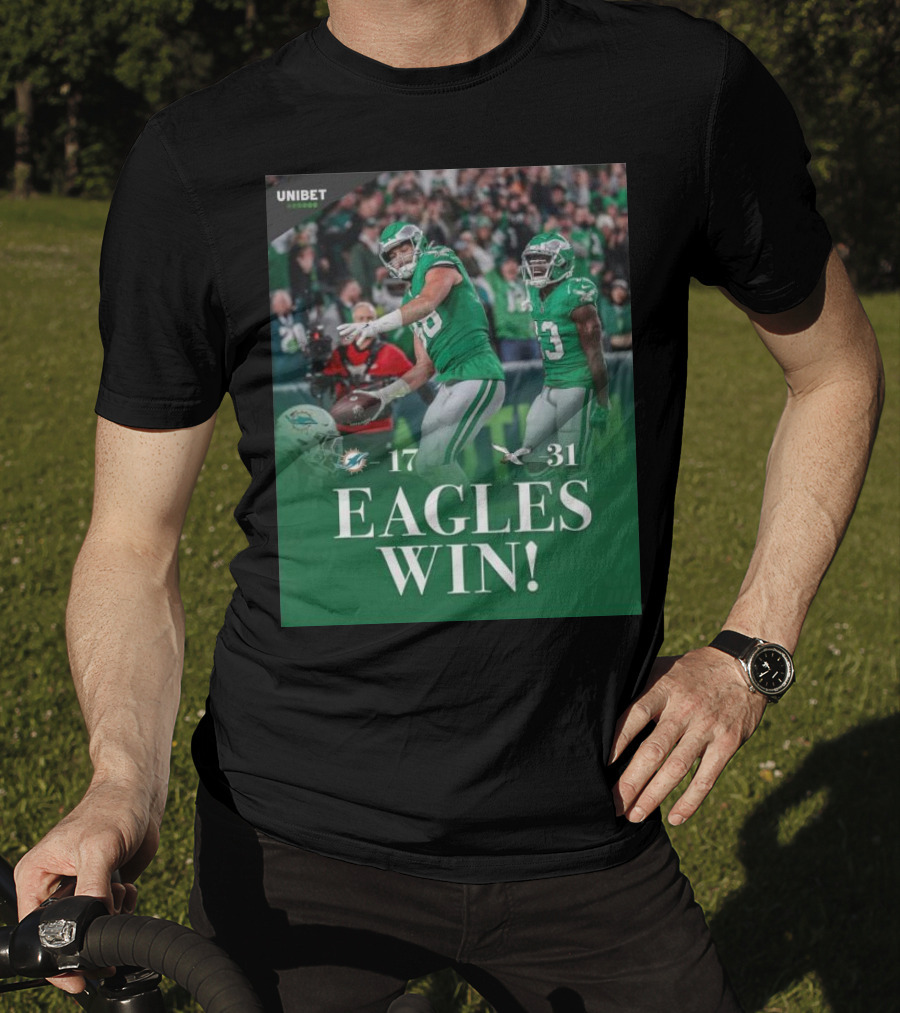 Eagles Win Over Dolphins 31-17 NFL Game Unibet Sports Highlight T-Shirt