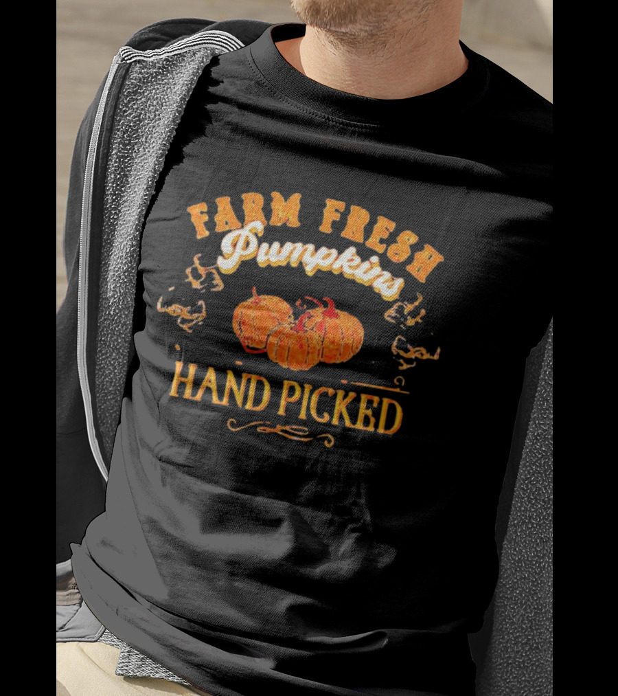 Farm Fresh Pumpkins Hand Picked Halloween Harvest T-Shirt
