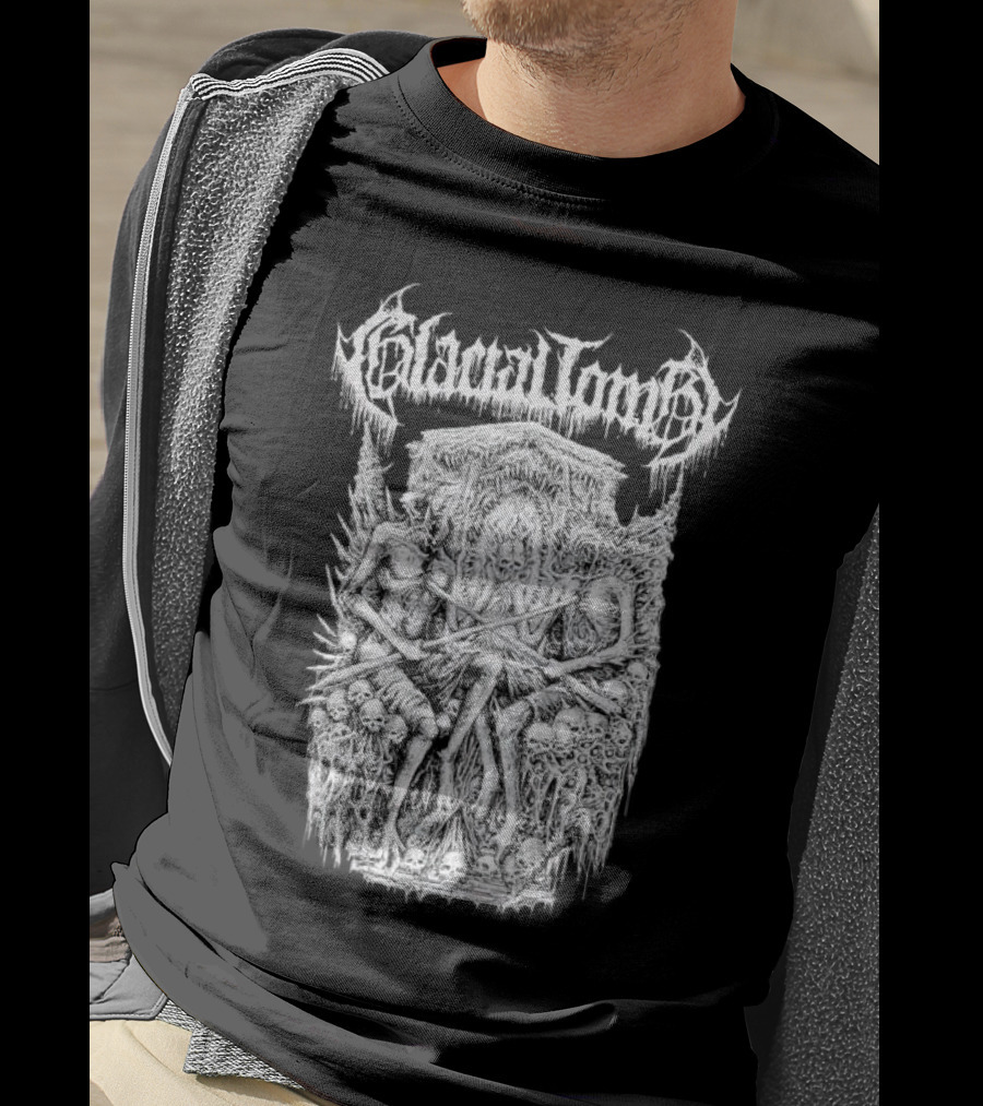 Glacial Tomb Skeletal Throne Of Skulls And Bones T-Shirt