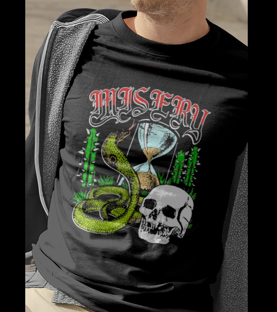 Misery Snake Skull Hourglass Cactus T-Shirt