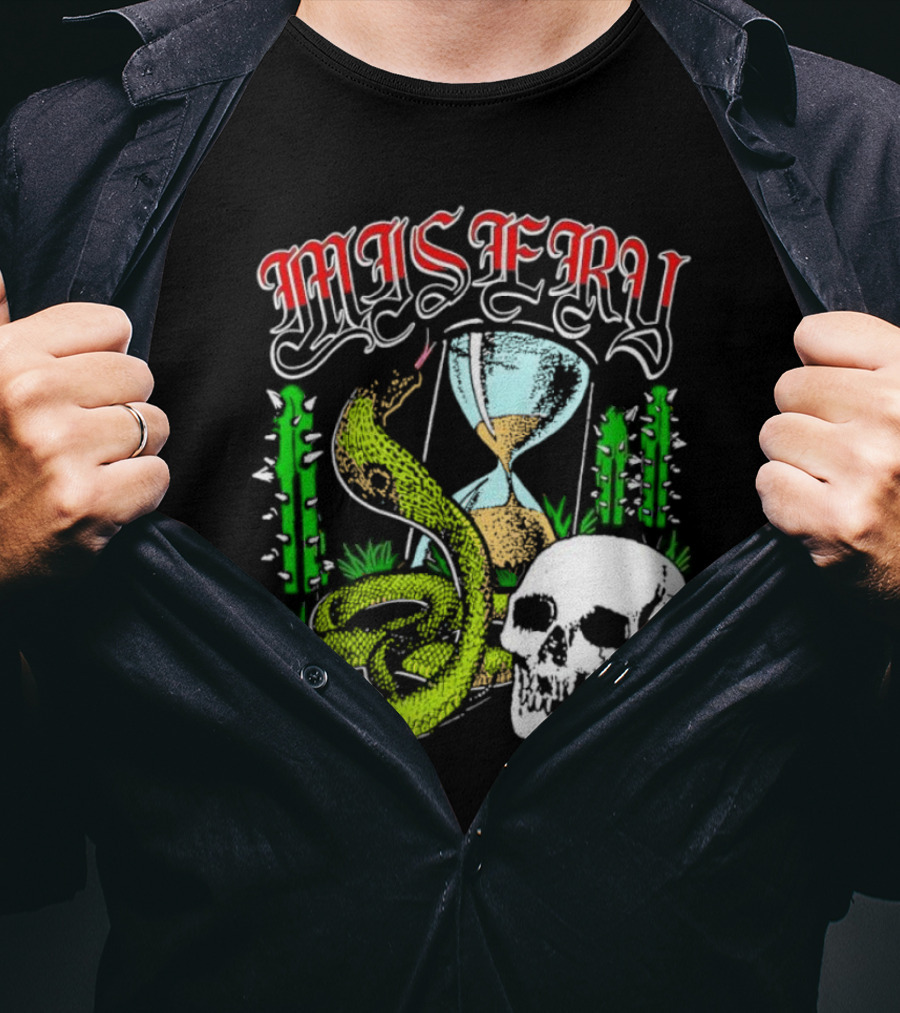 Misery Snake Skull Hourglass Cactus T-Shirt
