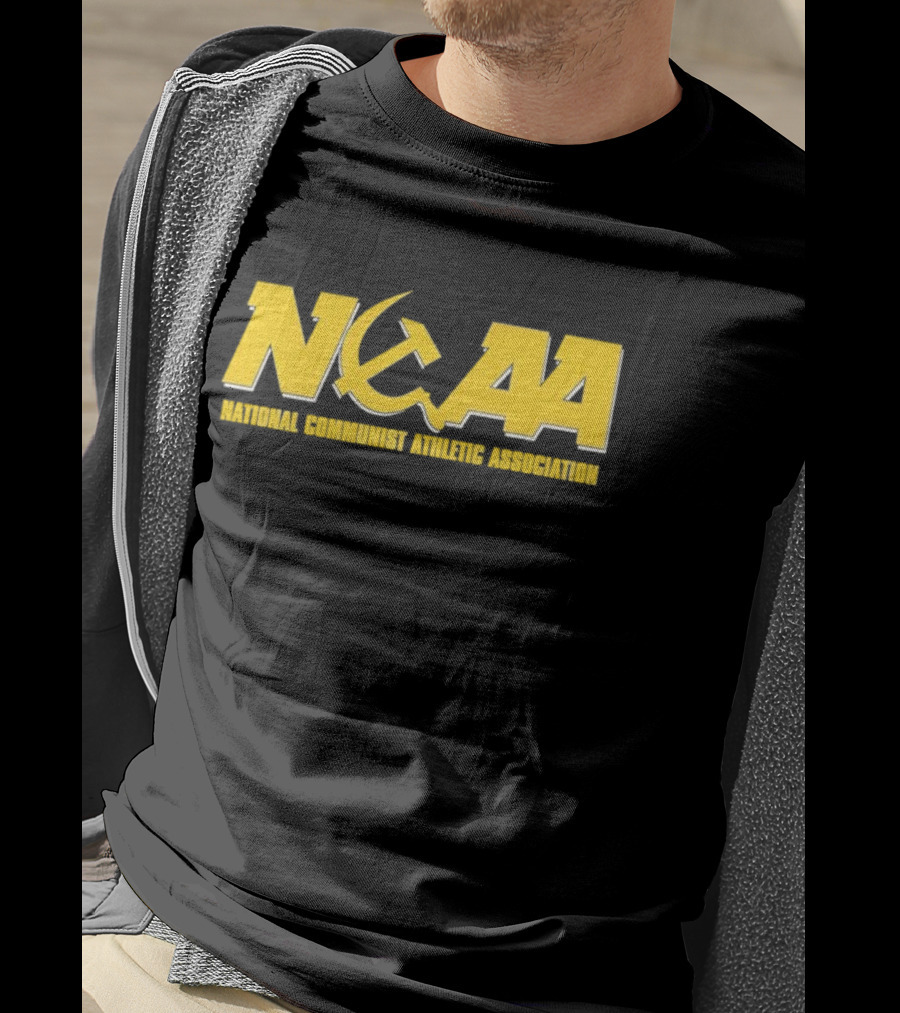 NCAA National Communist Athletic Association Hammer Sickle Michigan Wolverines T-Shirt