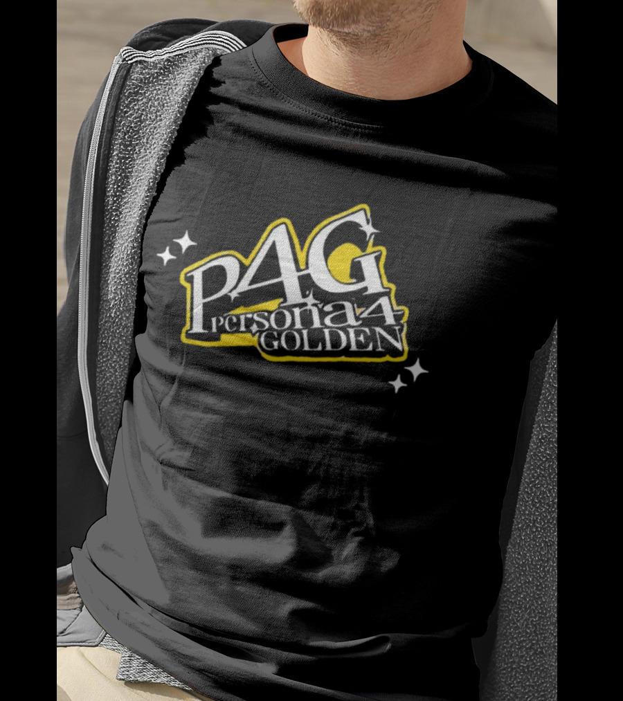 P4G Persona 4 Golden Logo With Stars T-Shirt