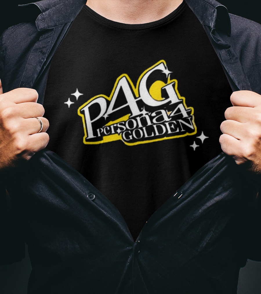 P4G Persona 4 Golden Logo With Stars T-Shirt
