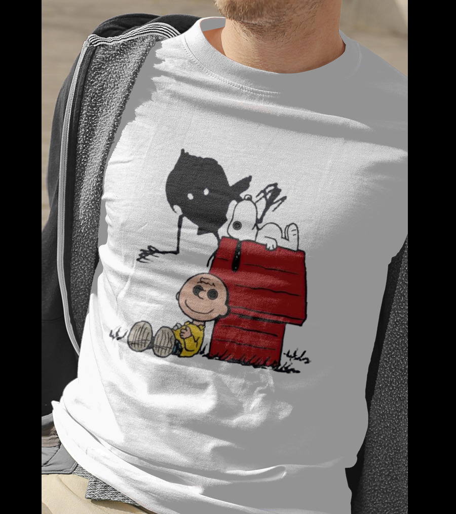 Charlie Brown Snoopy Woodstock Shadow Doghouse T-Shirt