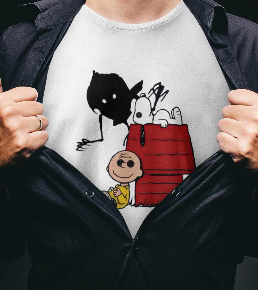 Charlie Brown Snoopy Woodstock Shadow Doghouse T-Shirt