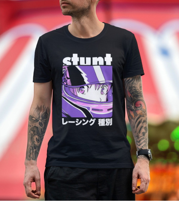 Premium T-Shirt: Stunt Anime Style Racing Helmet T-Shirt Stunt Anime Style Racing Helmet T-Shirt