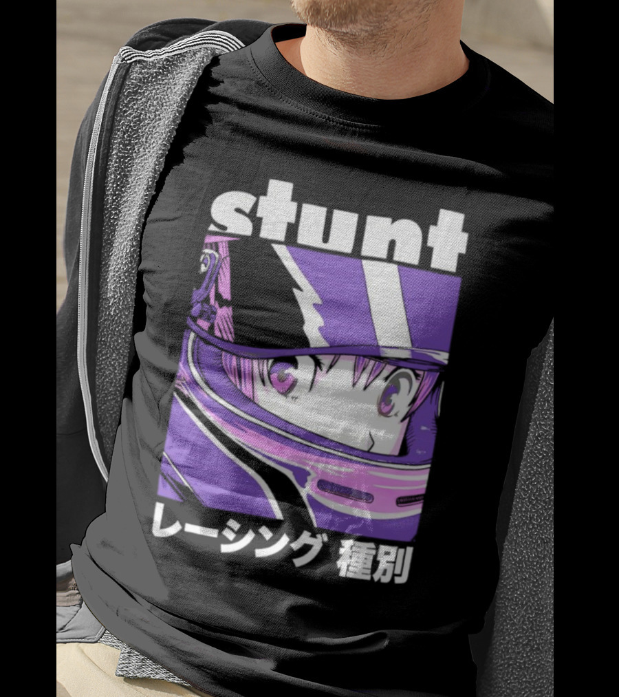 Stunt Anime Style Racing Helmet T-Shirt