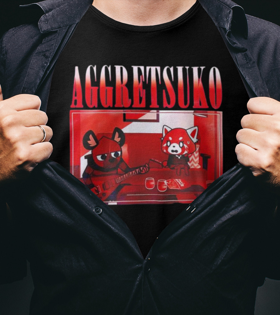 Aggretsuko Haida Couch Red Panda Rock Guitar Scene T-Shirt